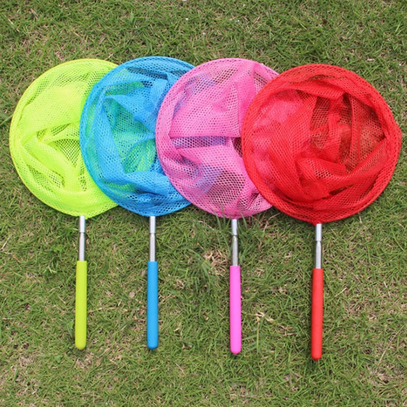 1PC Colorful Kids Anti Slip Grip Perfect Telescopic Butterfly Net Extendable 34 Inches for Catching Bugs Insect Fishing Toys