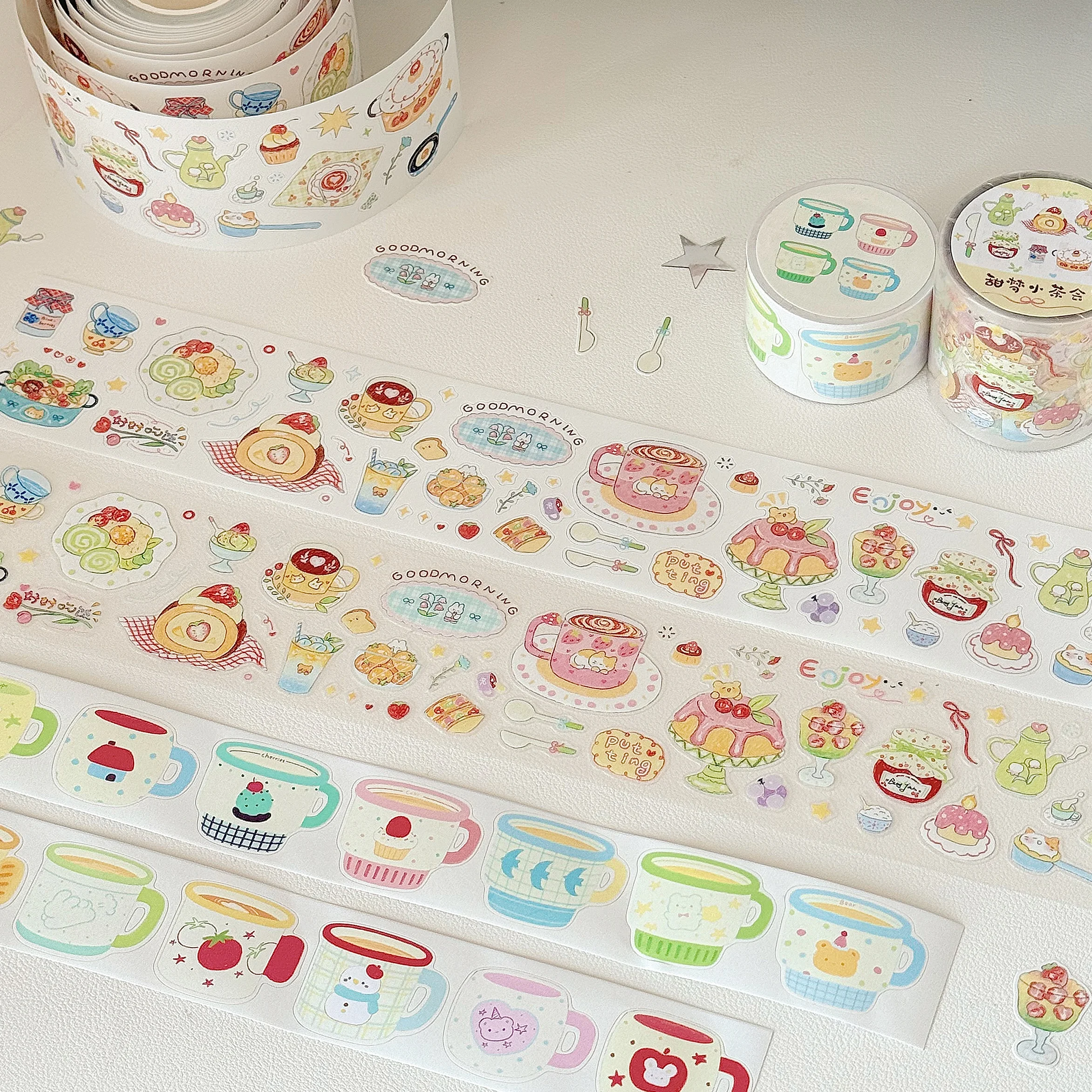 

Three Hearts Sticker Roll Sweet Dream Tea Party Journal Scrapbook Salt Afternoon Tea