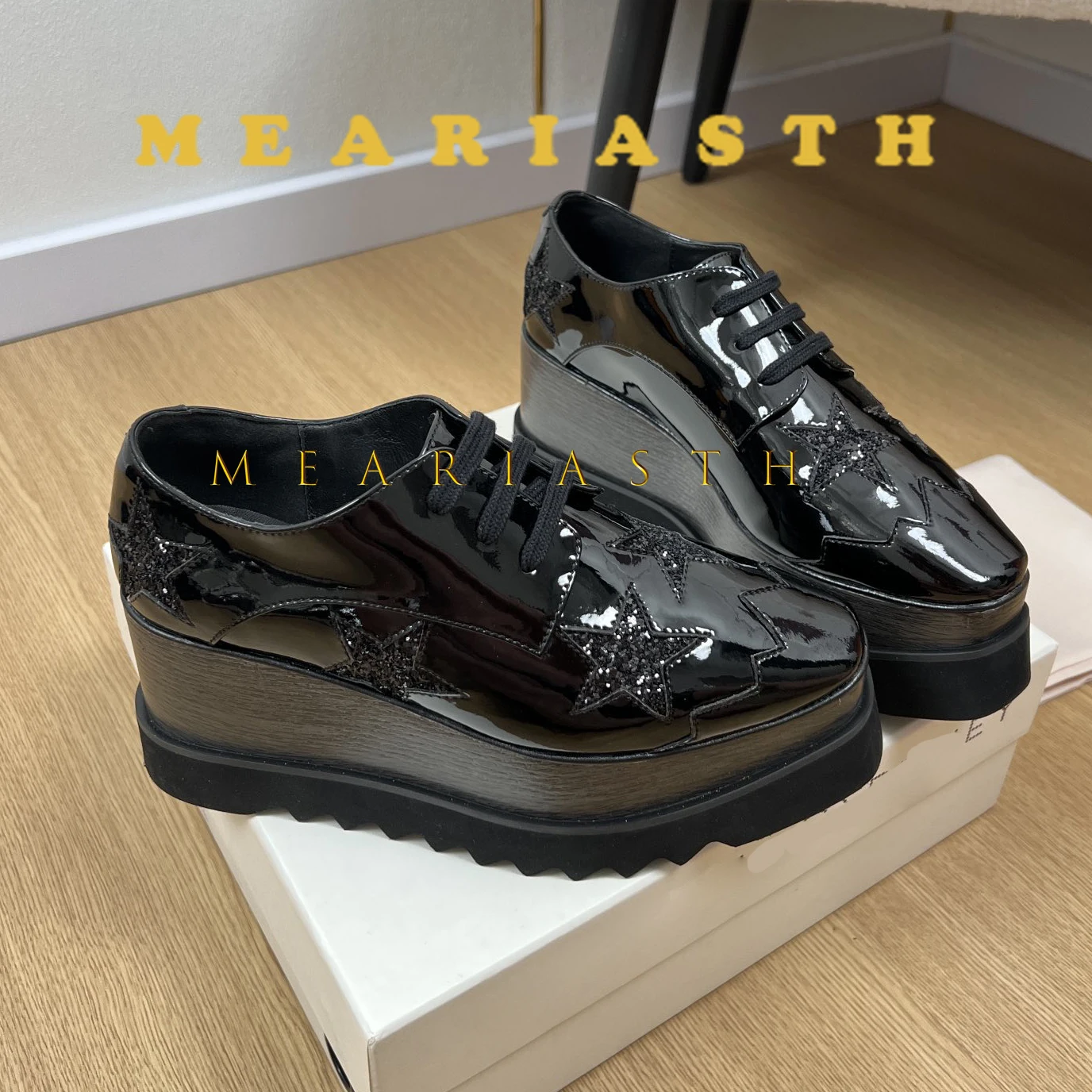 

Женские прогулочные кроссовки, осенние туфли на высокой платформе со шнуровкой, дышащая кожаная обувь, зимняя повседневная обувь на танкетке 8,5 см