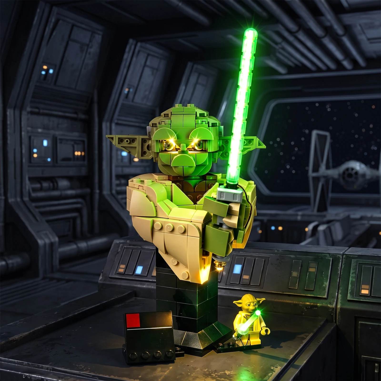 Image of Kyglaring LED-Licht-Set geeignet für Lego Yoda ™ Bust 75438 Bausteine Dekorative Lampe, Lego-Bausteine nicht enthalten
