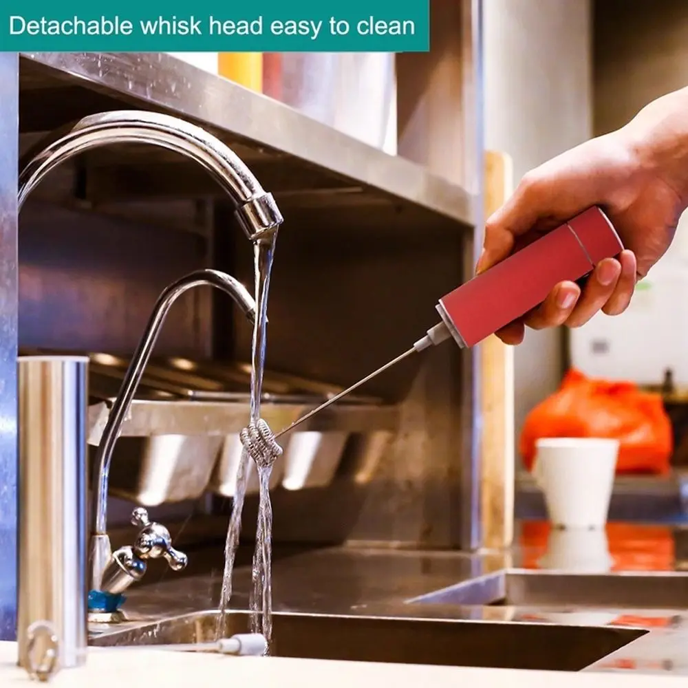 Rechargeable Wireless Milk Frother 3 Speed Settings Handheld Design Electric Foam Maker Electric Power Wireless Operation