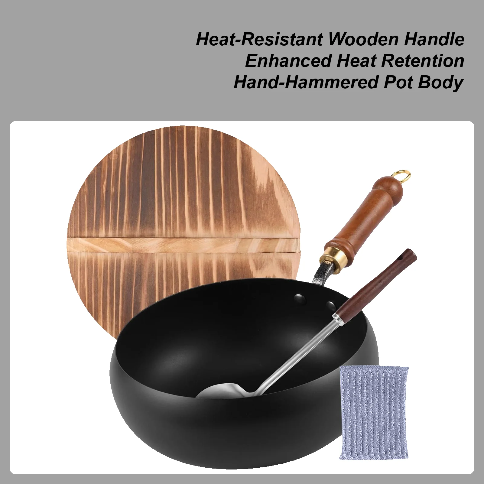 

Non Stick Pots Cast Iron Kitchen Cooking Pot Cookware Frying Pan with Spatula for Induction Electric Stoves Home Restaurant