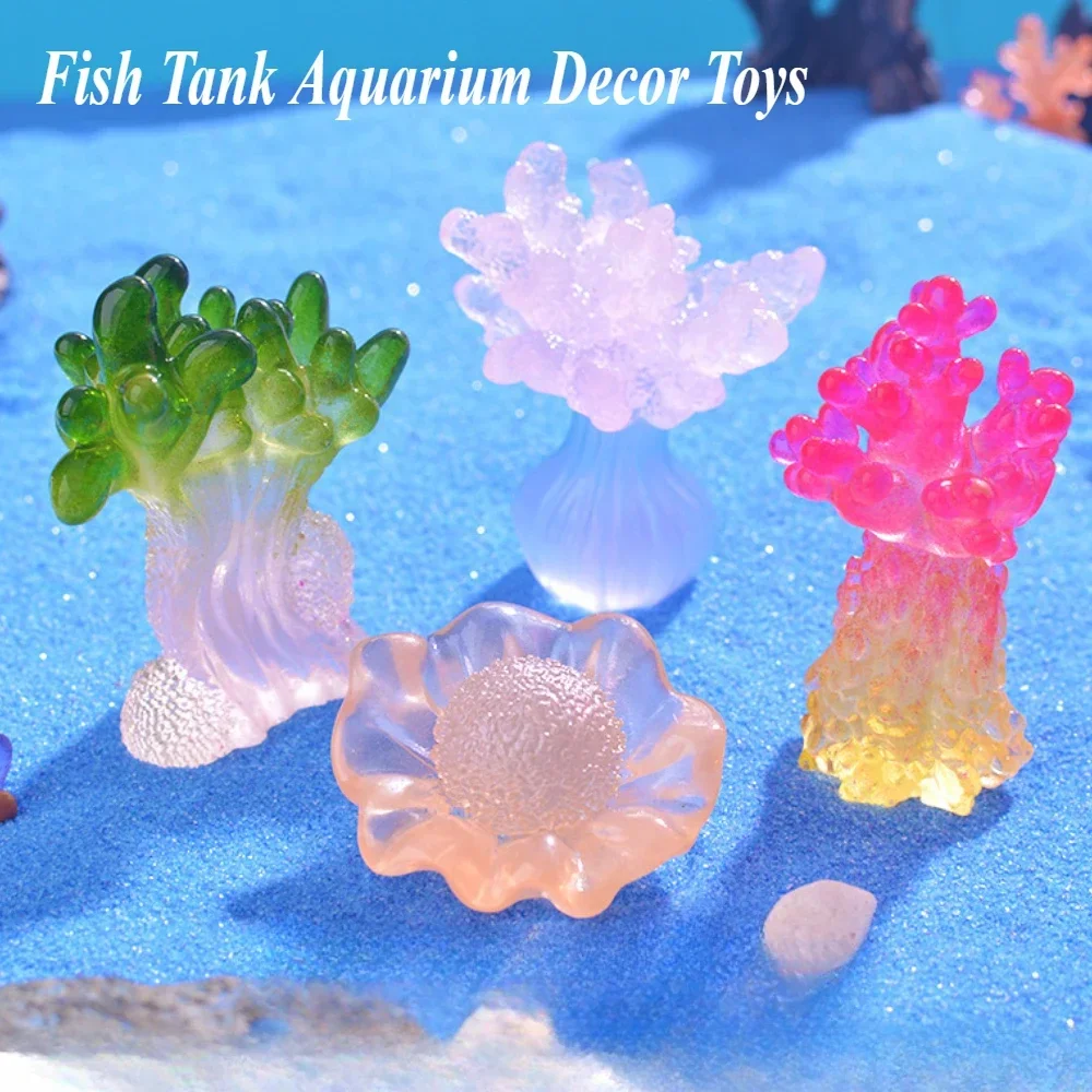Marine leuchtende Korallen-Mikrolandschaftsornamente, leuchtende Koralle, Austern, DIY, Desktop-Aquarium, Aquarium-Dekor, Spielzeug, Mohamed AK