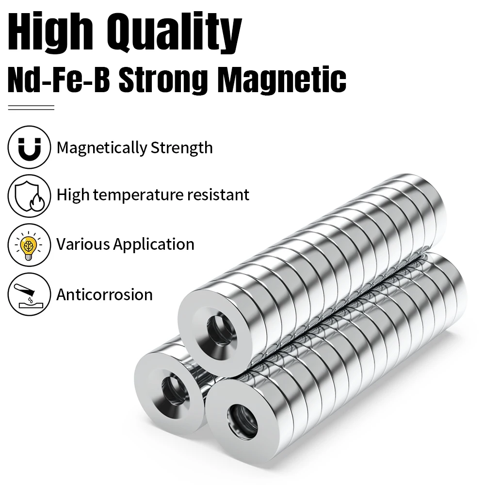 Neodymium Magnet 15x3Hole4 Magnets Round Magnet Permanent NdFeB Super Strong Magnetic Imane Disc 15x3Hole4 N35 5P 