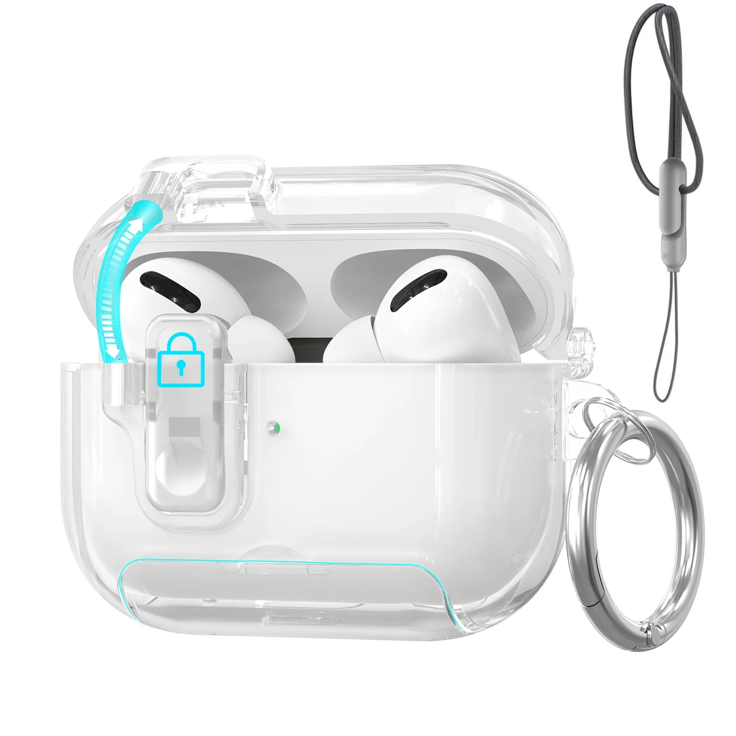 2025 für AirPods Pro 3 Hülle mit Secure Lock & Lanyard für AirPods Pro3 Hülle Schutzhülle mit Telefonständer für AirPods Pro 3 – Detail 16