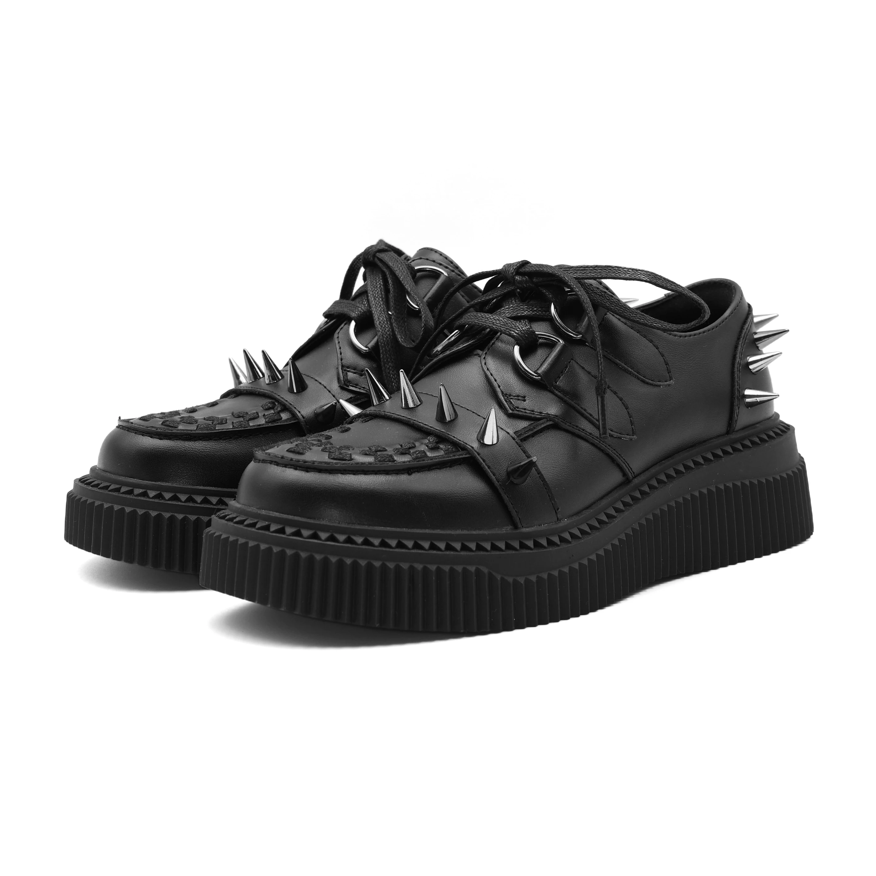 

Готические ботильоны в стиле рок, 2021, женские кроссовки, новая женская обувь в стиле панк, туфли на платформе со шнуровкой, женские туфли с металлическим декором