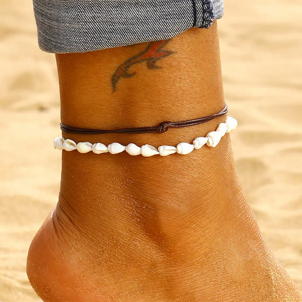 Simple Personality Bohemian Multi-layer Anklet Summer Sea Anklets On Foot Beach Summer Bracelets For Women Leg Chain Jewelry
