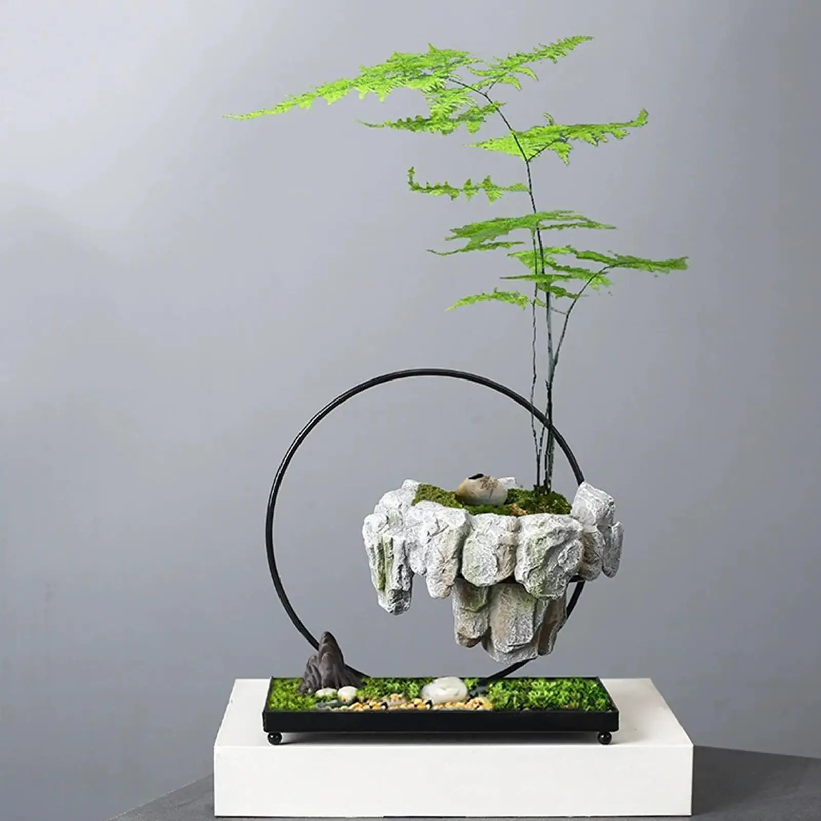 Floating Planter 360 Degree Rotating Levitating Display Rack Magnetic Floating Planter for Desktop Table Dorm Living Room