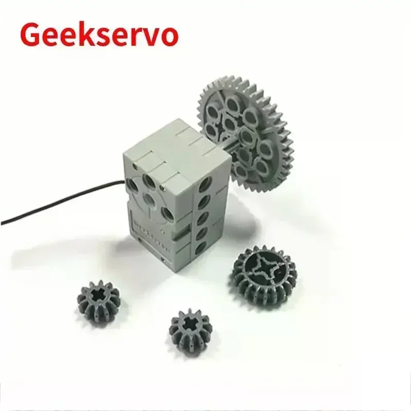 Geekservo 0.7/2KG Torque 360° Continuous Rotation Red/Gray Servo Dual Shaft Programmable Motor for Legoeds Arduino Microbit MOC