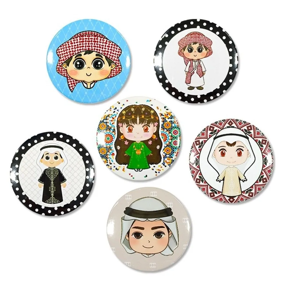 Exquisite Cartoon Eid Mubarak Badges Star Moon Unisex Moon Things Pin Gift Tinplate Festival Badge Pins Clothes Decoration