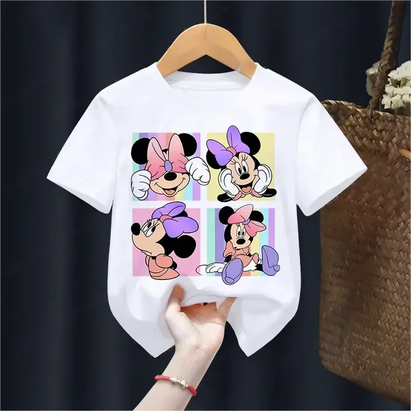 Children's T-shirt Cotton Disney T-shirt Mickey Mouse Anime Cartoon Casual Vintage Clothing Children's Girl Boys Top T-shirt