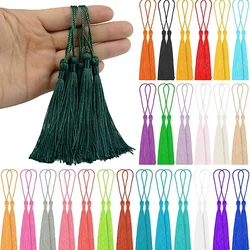 100Pcs Tassels 13cm Silky Floss Bookmark Tassels with Cord Loop Chinese Knot Tassel Fringe Jewelry Making DIY Craft Accessories