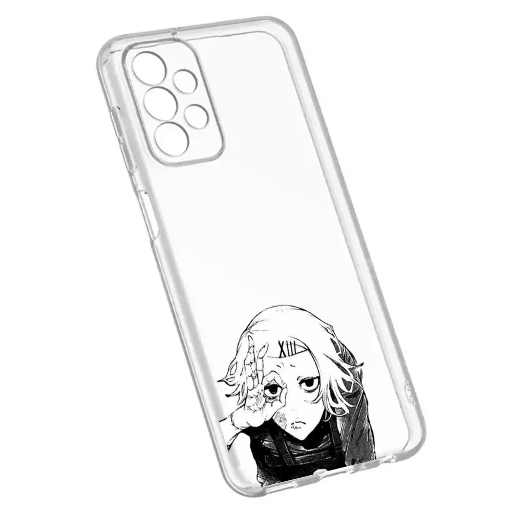 JUUZOU SUZUYA Tokyo Ghouls Phone Case For Samsung Galaxy A52 A12 A51 S21 Edge S22ULTRA S23 S20LITE Plus Ultra Transparent Cover