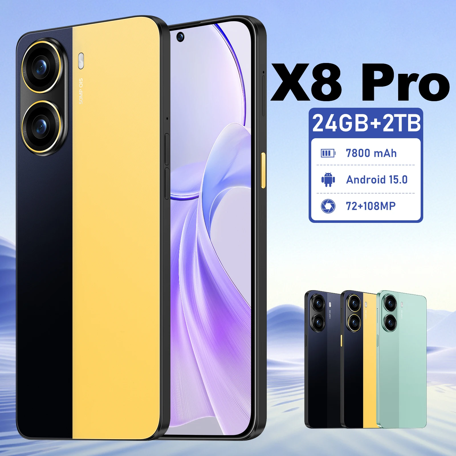 

2025 Original Tablet PC X8 Pro 7.3 inch HD 4K Android 15 24GB+2TB 8000mAh Battery 4G 5G Dual Sim Card WiFi GPS Google