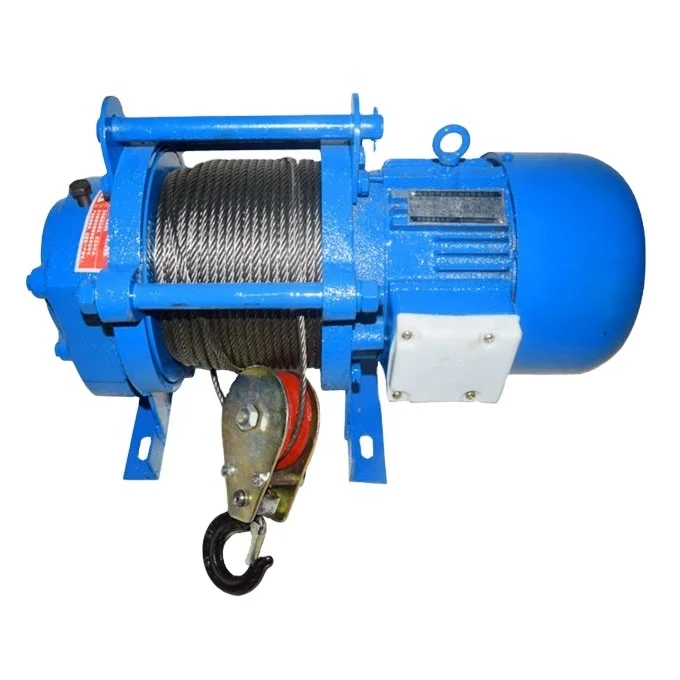 300kg - 2000kg Small Size Electric Winch 380V / 3 Phase Lifting Hoist With Trolley