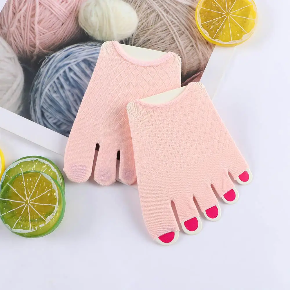 Breathable Thin Mesh Non-slip Summer Cotton Open Toe Socks Sock Slippers Half Palm Socks image 6