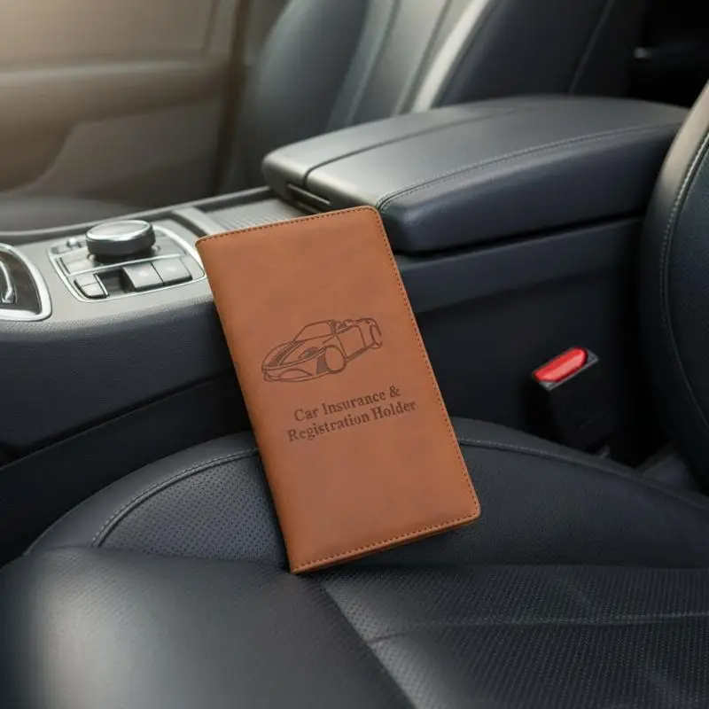 Portadocumenti per auto, porta carte di circolazione e assicurazione, organizer per documenti e carte per il vano portaoggetti dell'auto