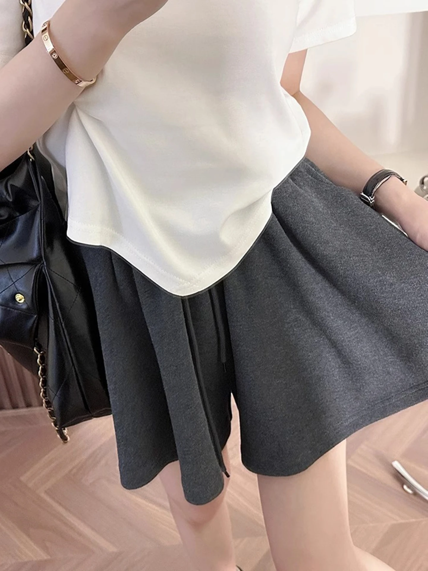 orts-casuais-esportivos-estilo-ballet-cinza-soltos-fs-plus-size-com-pernas-largas-e-cintura-alta