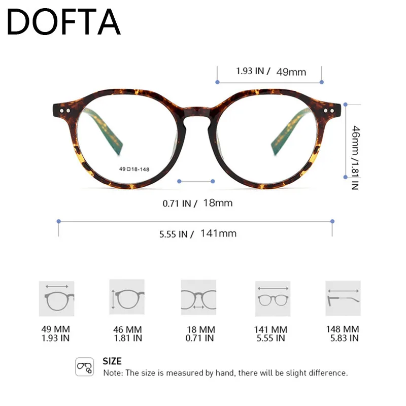 DOFTA Vintage Round Optical Myopia Glasses Frame Women TR 90 Prescription Eyeglasses Frame Men  50058