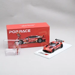 POP RACE 1/64 Aston Martin GT3 EVA S4-5 Red Simulation Die-cast alloy car model toy collection gifts