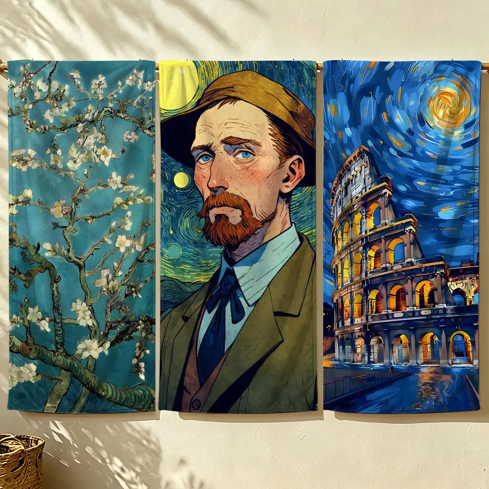 Artist V-Van G-Gogh Towel Beach Towel, Quick Drying Absorbent Bath Towel for Swim, Gym, Camping, Outdoor Hot