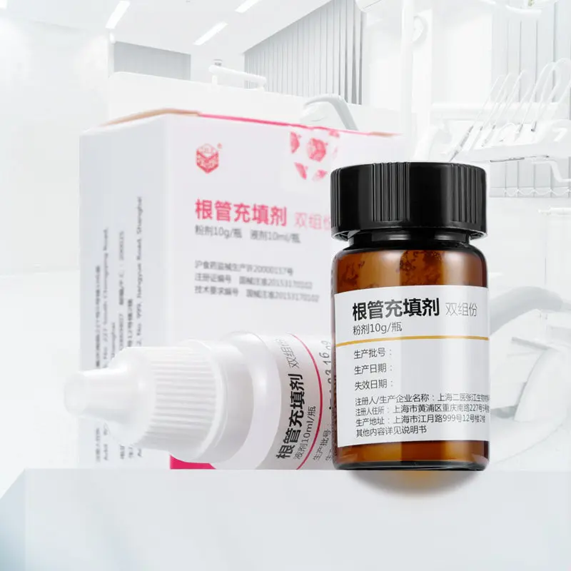 10g+10ml Two-Component Root Canal Filling Material Kit Non-Setting Powder Liquid Root Canal Sealer for Dental Endodontic Use