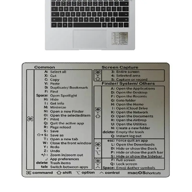 Autocollant de raccourci de clavier Word/Excel, guide de référence rapide, pour PC portable, PVC