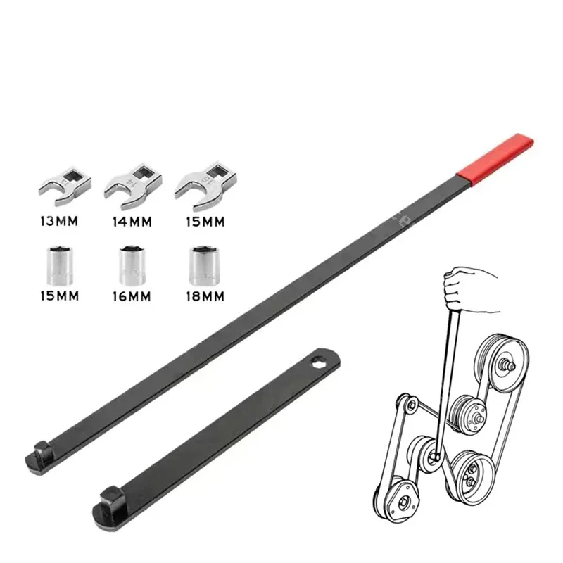 

1set Idler Pulley Adjustment Wrench Belt Tension Tensioning Adjuster Lever Tool Extension Wrench Workshop Tool for Repair