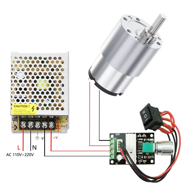 JGB37-520 DC 12V/24V Reduction Gear Motor Large Torque High Power 15kg 7RPM-960RPM  Reversed
