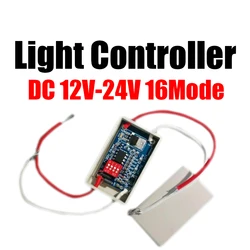 16 Mode DC 12V 24V LED światła przeciwmgielne światła stopu kontroler halogenowy moduł lampa błyskowa Flasher do sterowania lampa do motocykla w samochodzie