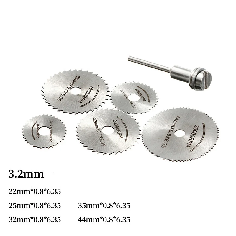 5 pz/set 22-44mm disco da taglio in acciaio ad alta velocità lama per sega circolare utensili abrasivi per utensili rotanti Dremel Dremel accessori