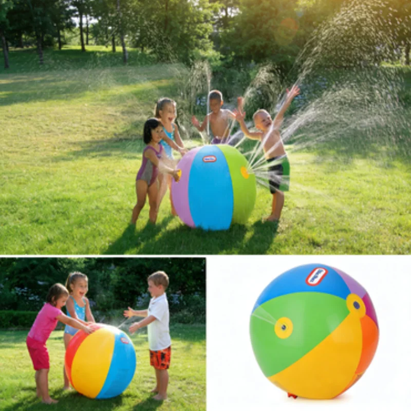 子供用巨大水しぶきビーチボール-屋外芝生ゲーム-夏の家族アクティビティ用スプリンクラーボール