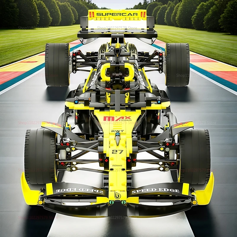 Tecnico 1:8 Formula Racing Car Building Blocks MOC City Speed Racing F1 Modello di veicolo Kit Regalo per bambini Giocattolo educativo