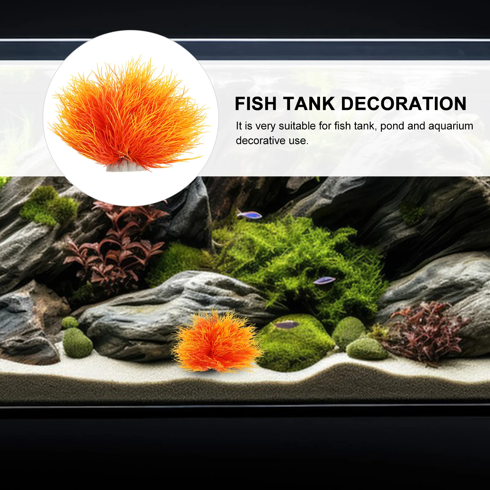 

Simulated Water Grass Decoration Plant Artificial Fish Tank Decorations CPO103 Pink Yellow Large Size Lifelike Aquarium Plants