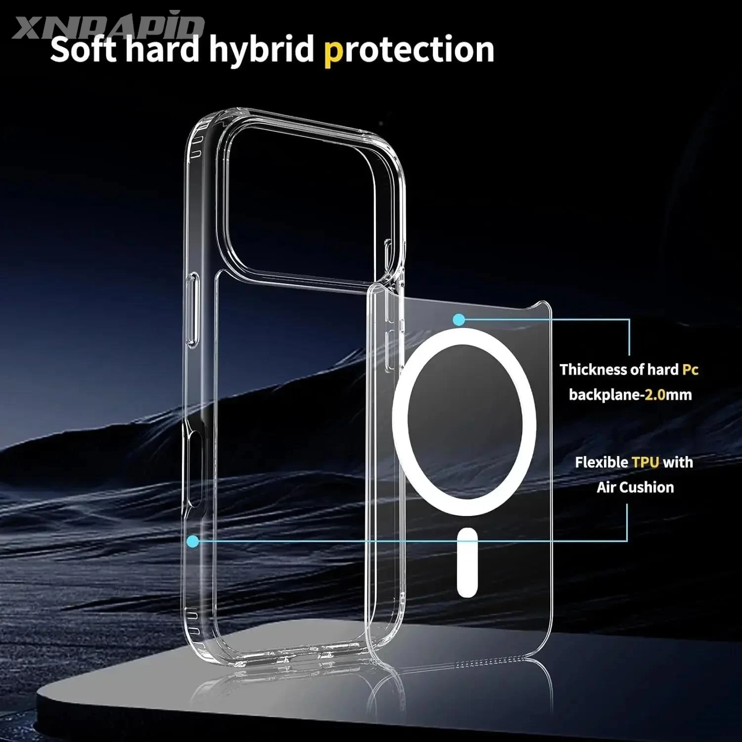 حافظة شفافة لهاتف آيفون 17 برو ماكس 17 اير 17 برو ماجسيف غطاء هاتف ممتص للصدمات خلفي مغناطيسي شفاف لهاتف آيفون 17/17 برو ماكس/17 برو #3