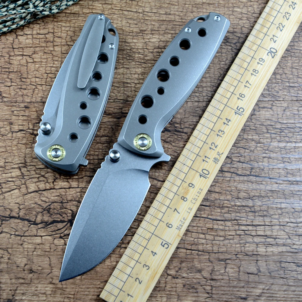 

Карманный нож TWOSUN 14C28N, лезвие Flipper, керамическая шайба с шарикоподшипником TC4, титановая ручка, инструмент для охоты на открытом воздухе, кемпинга, TS590