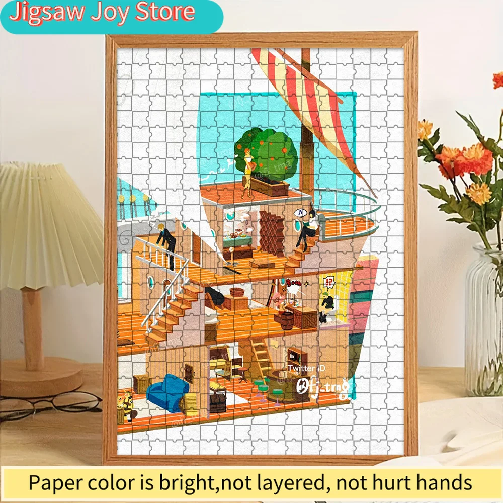 

Anime One Piece Thousand Sunny Ship Cross-Section Interior Scene Paper Puzzle, Creative Gift For Anime Fans And Home Decor