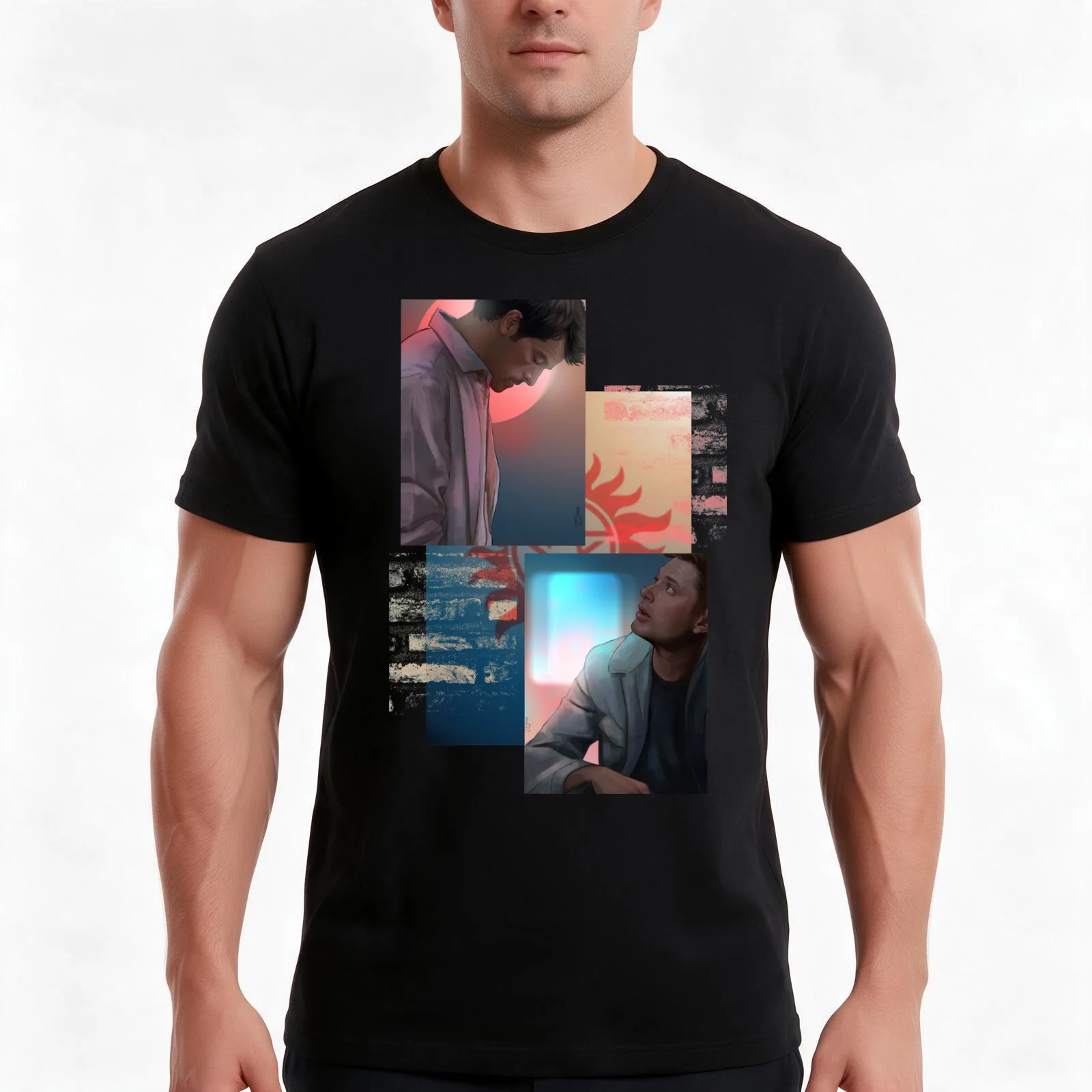 Want Combination T-Shirt, Summer Casual Cotton Tee, Oversized Streetwear Tops, Vintage Graphic Print, Loose Fit Short Sleeve