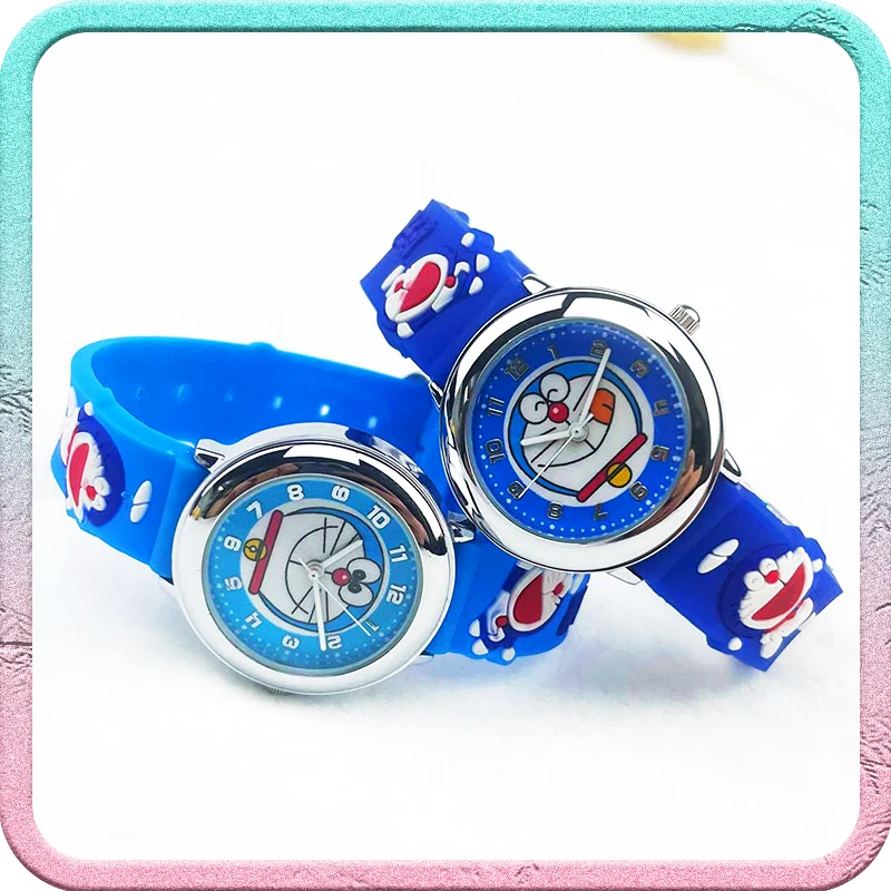 Hot Children\'S Watch Cartoon Tink Cat Doraemon Silica Gel Quartz Watch Student Clock Watch Holiday Birthday Gift Contest Prizes