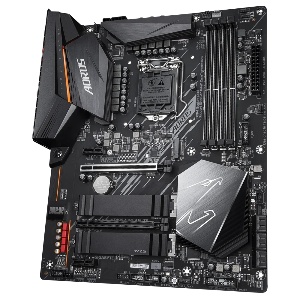 اللوحة الأم GIGABYTE Z490 AORUS ELITE LGA 1200 Intel Z490 ATX مع Dual M.2، SATA 6Gb/s، USB 3.2