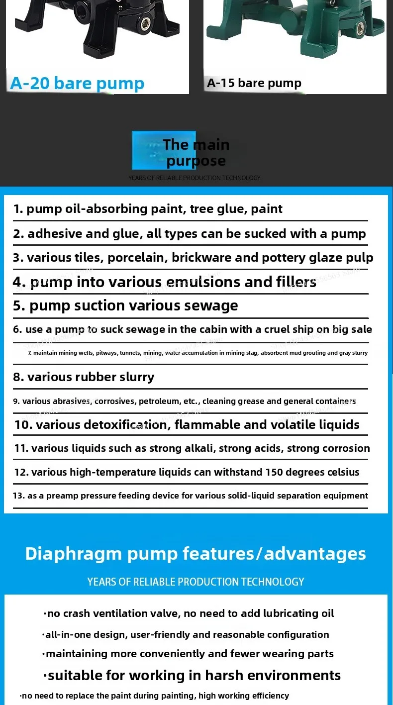 Pneumatyczna pompa membranowa podwójna, malowanie natryskowe, ekstrakcja kleju, pompa olejowa, odporna na korozję, kwasochwadzająca i zasadochwadzająca