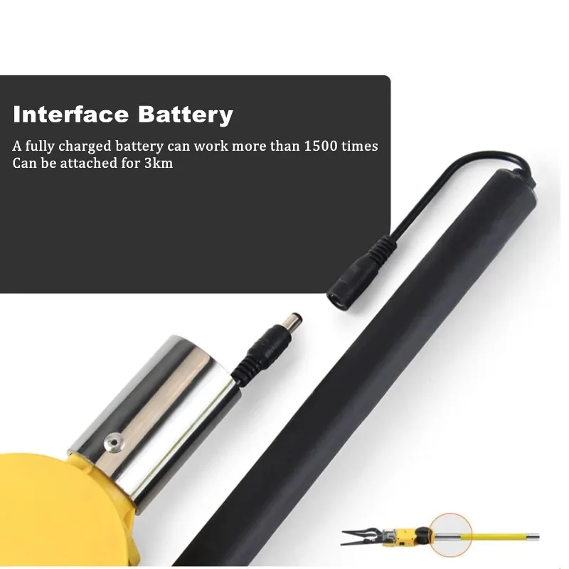Aerial Cable Lasher ชุดเครื่องมือ,19ft Extension Pole Aerial Lineman ผูกเครื่อง Hook, 7800mAh Binding