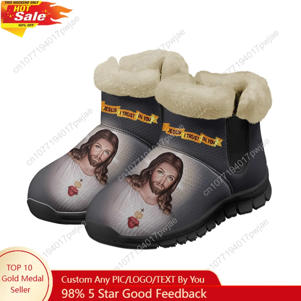

DIY Christian God Religion Jesus Printed Cross Snow Boots MensWomens Teenager Shoes Keep Warm Casual Winter Outdoors Boot Sports