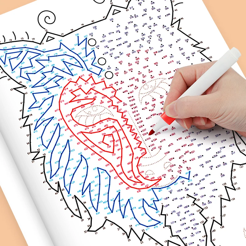 32 Pages Extreme Dot To Dot Coloring Book For Kids and Adults Connect The Dots Puzzle Stress Relief Mindfulness Activity