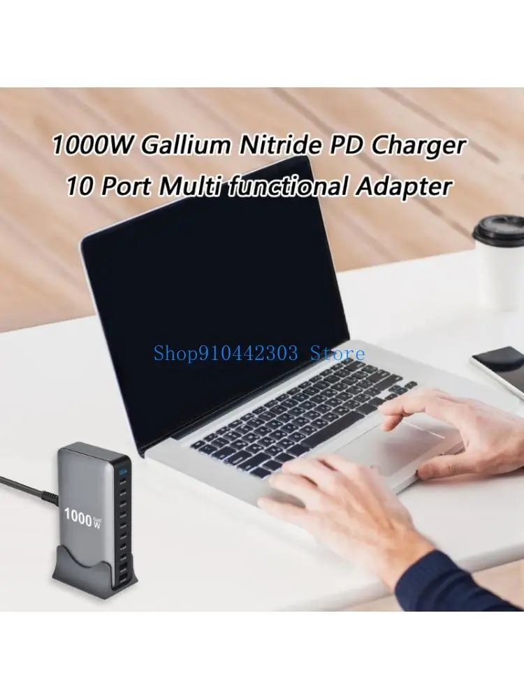 

L4MD Compactly 1000W Gans PD Charging Hubs 10Ports ABS Build Fast Simultaneous Charging