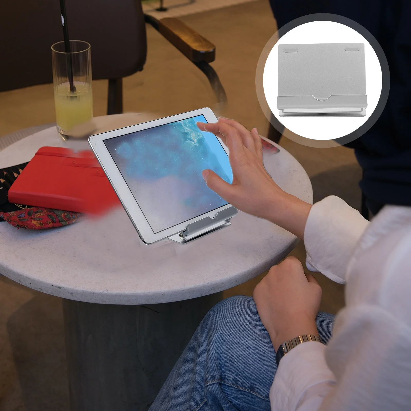 Folding Tablet Stand for Phone Holder Plane Desk Bed Laptop Adjustable Desktop Office Cell