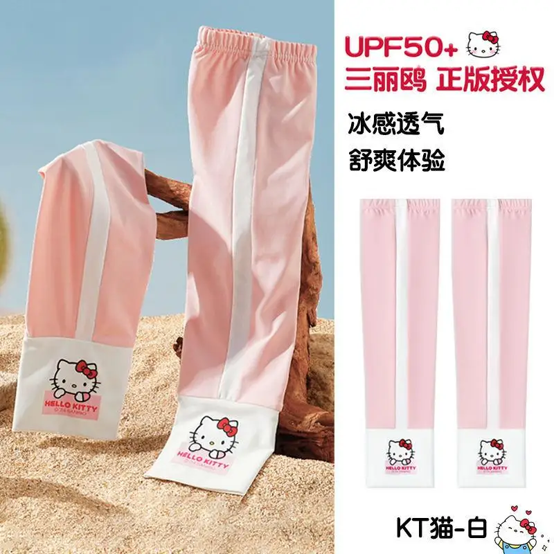 Sanrio Autentica protezione solare Maniche di ghiaccio Protezione UV per bambini Kitty Ice Silk Manica fresca Manica traspirante per cartoni animati Estate