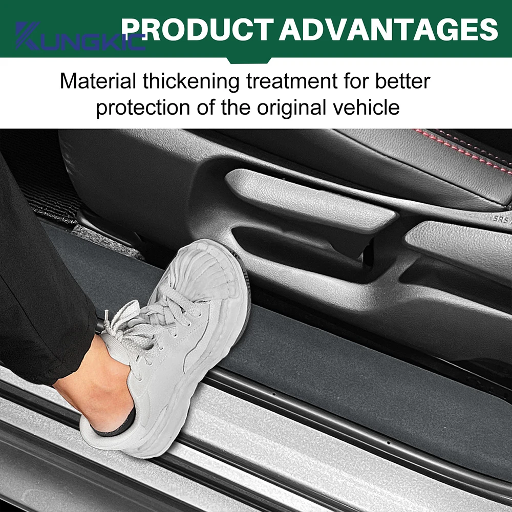 For Toyota GR Yaris 2020 2021 2022 2023 2024 2025 2026 Premium Suede Step Guards Sticker Threshold Door Anti Scratch Protector