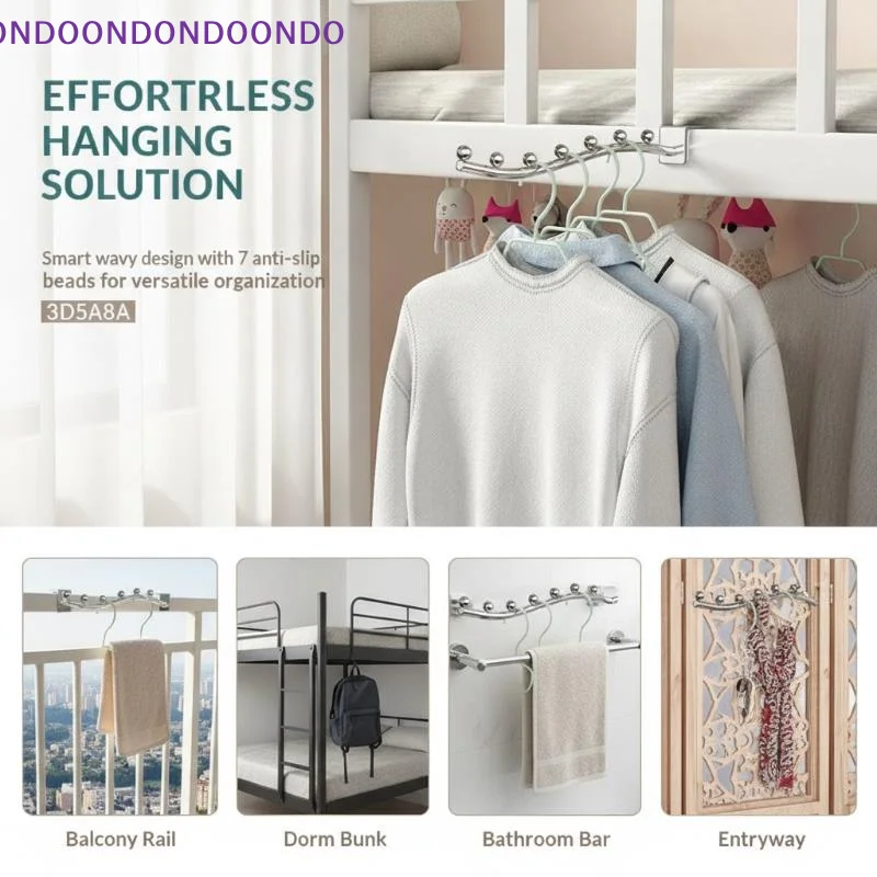 Square Tube With Bead Hook Supermarket Metal Hook Dormitory Bedside Clothes Hanging Artifact