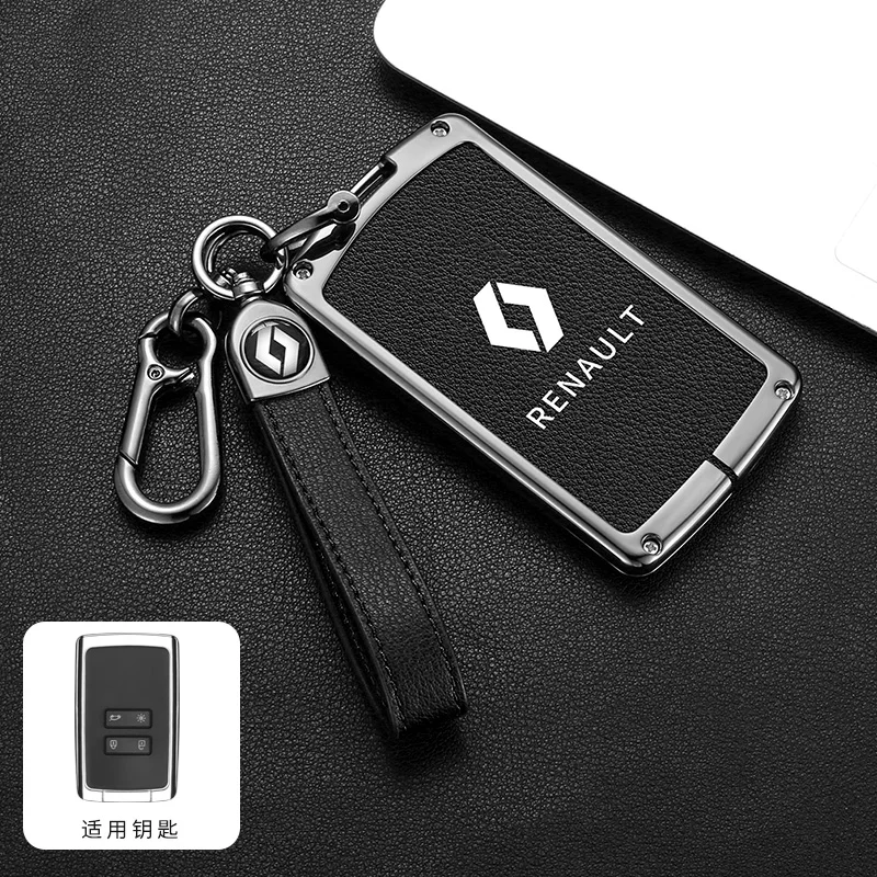 Zinc Alloy Leather Car Key Case For Renault Koleos Kadjar Captur Megane Talisman Espace Clio Zoe Scenic 4 Arkana Dacia Sandero